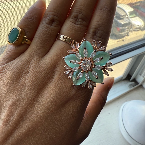 14k rose gold plated cocktail ring - Picture 6 of 6